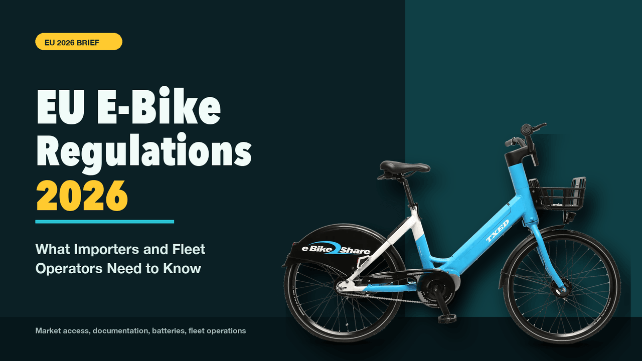 UL 2849 and EN 15194 e-bike certification standards, laboratory testing and compliance documentation for US and EU importers
