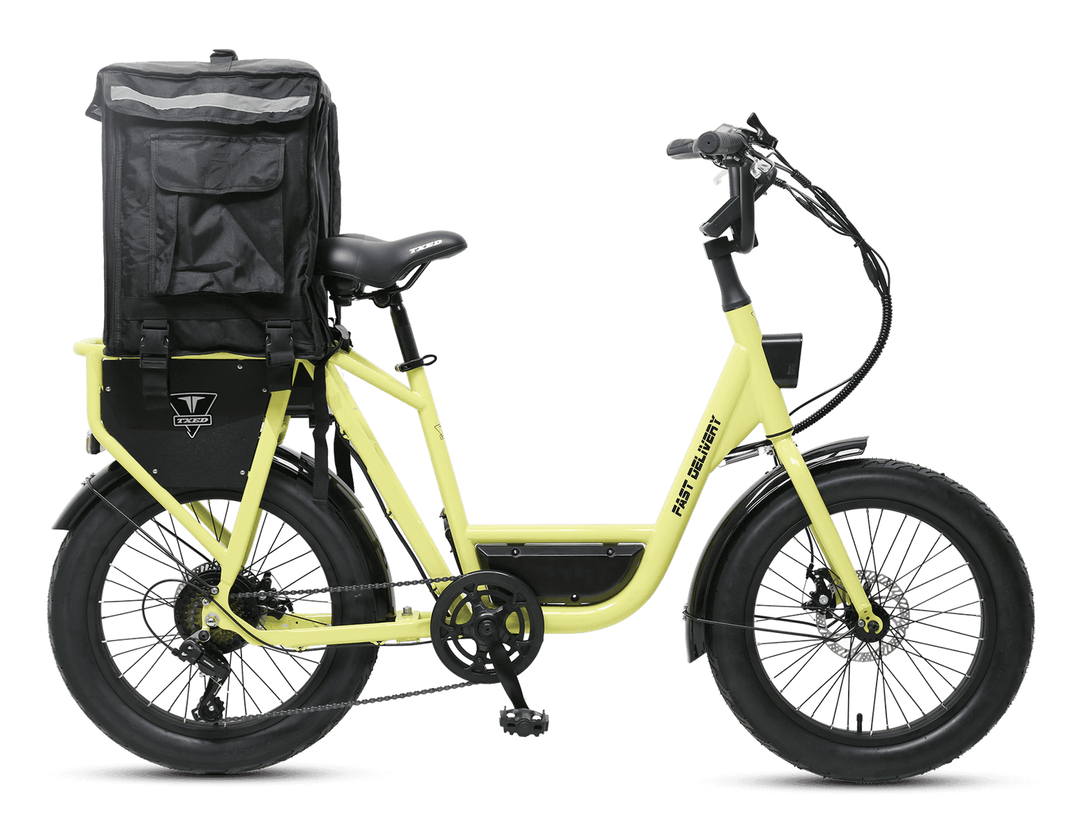 Illustration of a shared delivery e-bike for courier services