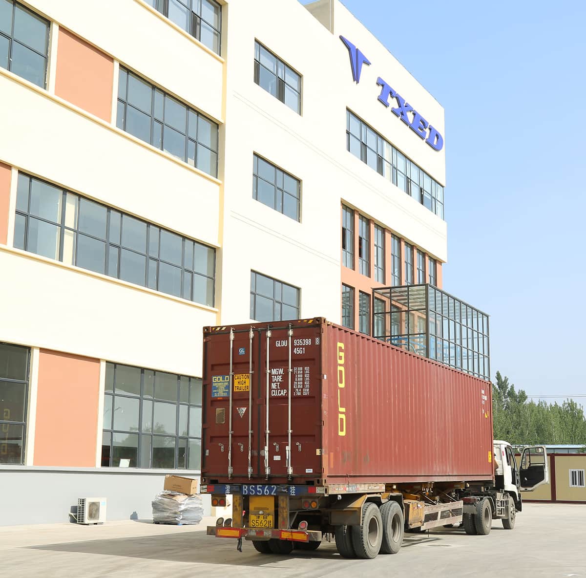 Inside the TXED factory, showing the bike assembly line.